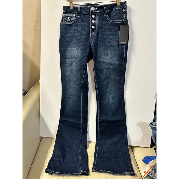 NWT $159 TRUE RELIGION WOMEN'S JEANS 29 BECCA EXPOSED BUTTON FLY BOOTCUT JEANS - Picture 6 of 16